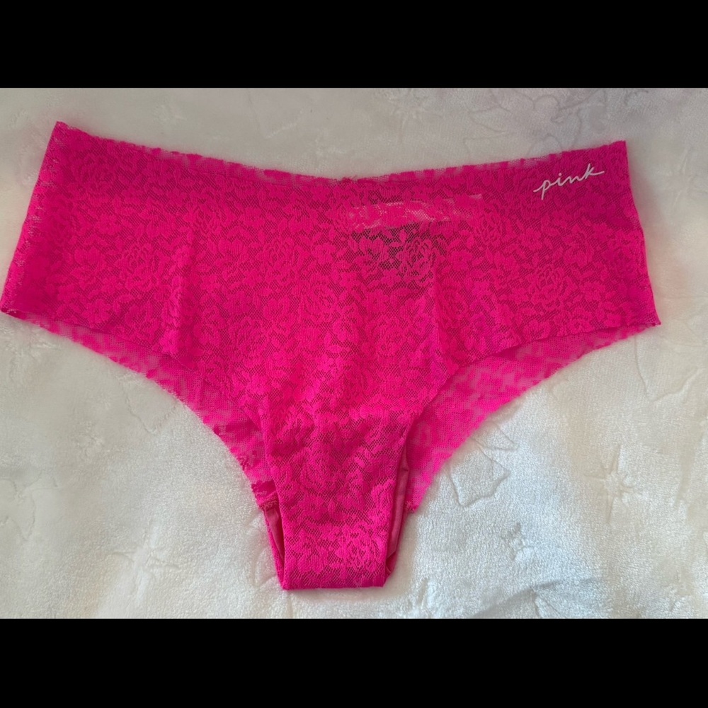 Victoria’s Secret PINK 2Pack Lace Cheeky Panties –Purple & Hot Pink – Size M–NWT - Picture 3 of 7